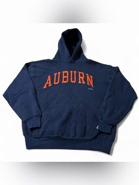 Vintage 90s Russell Athletic Auburn Tigers College Hoodie Size Large